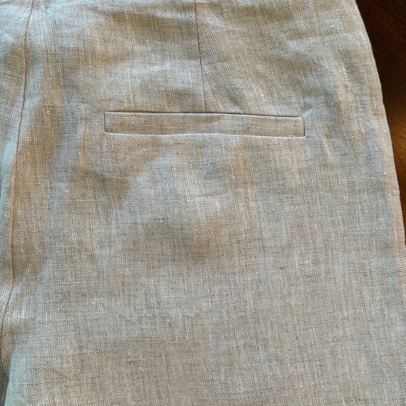 Reformation Linen Pants Vida Low Rise Oatmeal 2 - Picture 9 of 16